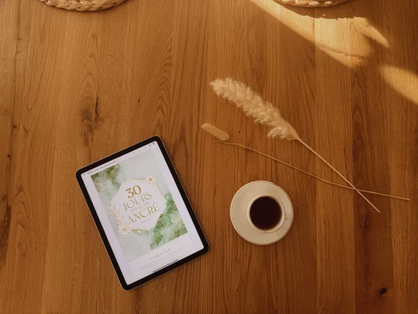 Ebook 30 jours pour être ancré, photo tablette