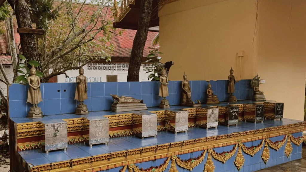 Postures du bouddha jours de la semaine - symbole du bouddha