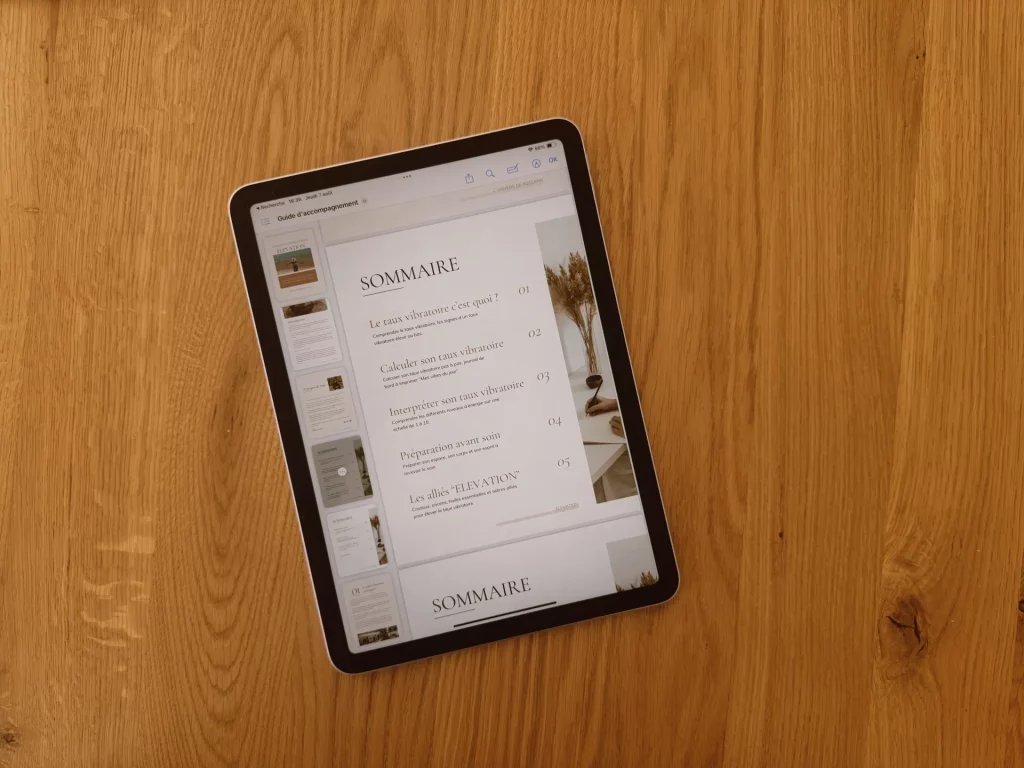 Sommaire ELEVATION guide d'accompagnement soin énergétique