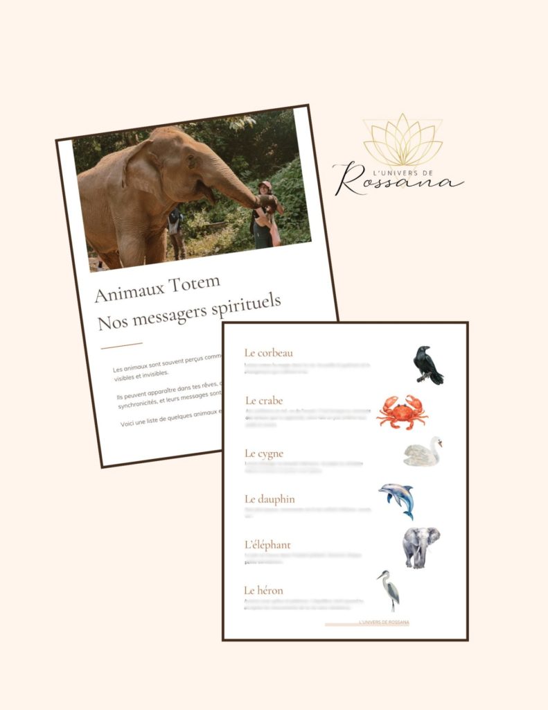 Image freebie animaux totem - messages spirituels des animaux totem