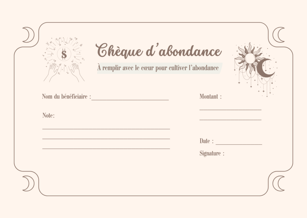 Chèque d'abondance