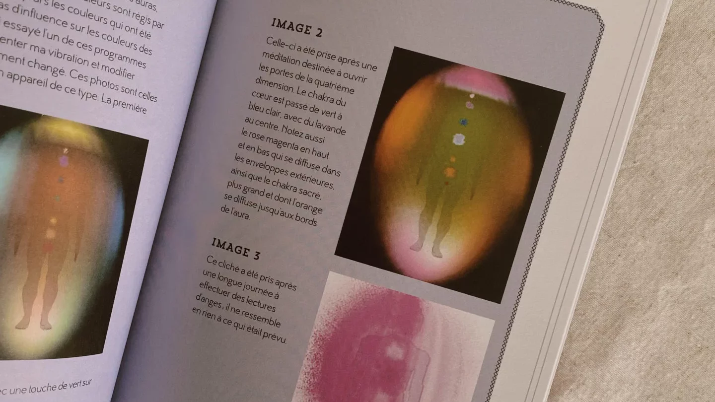 Passage du livre «&nbsp;Auras, les clés de l’ésotérisme&nbsp;» par Joylina Goodings. Editions Albin Michel