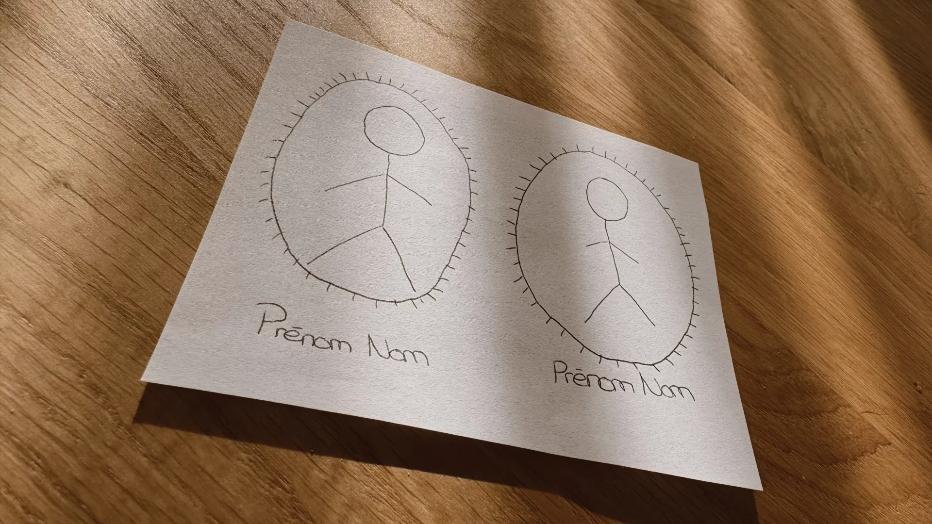 Bonhommes allumettes cercle de lumière