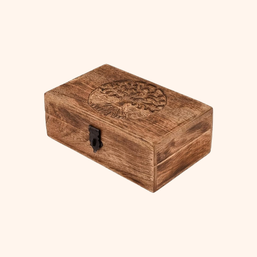 Boîte à bijoux en bois arbre de vie motif Amazon