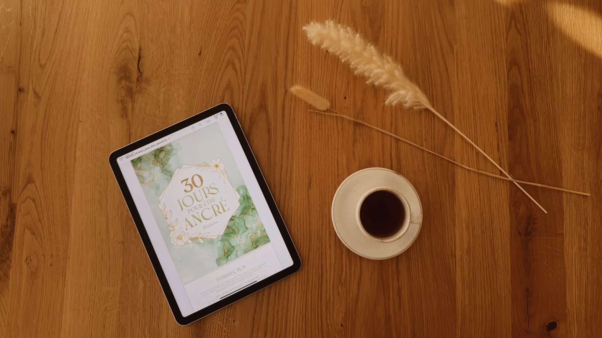 Ebook 30 jours pour être ancré, photo tablette