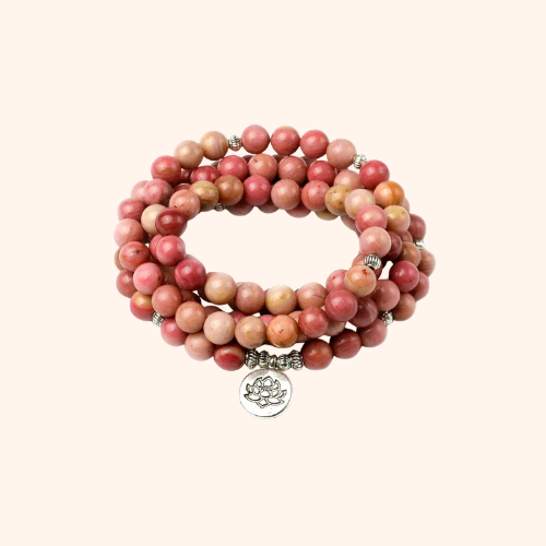 Bracelet rhodonite fleur de lotus